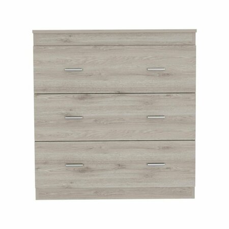 HOMEROOTS 32 in. Manufactured Wood Three Drawer Standard Dresser, Light Grey 479992